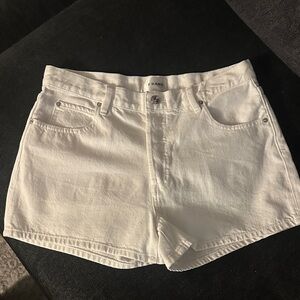 Frame Denim White High-Rise Women's Jean Shorts